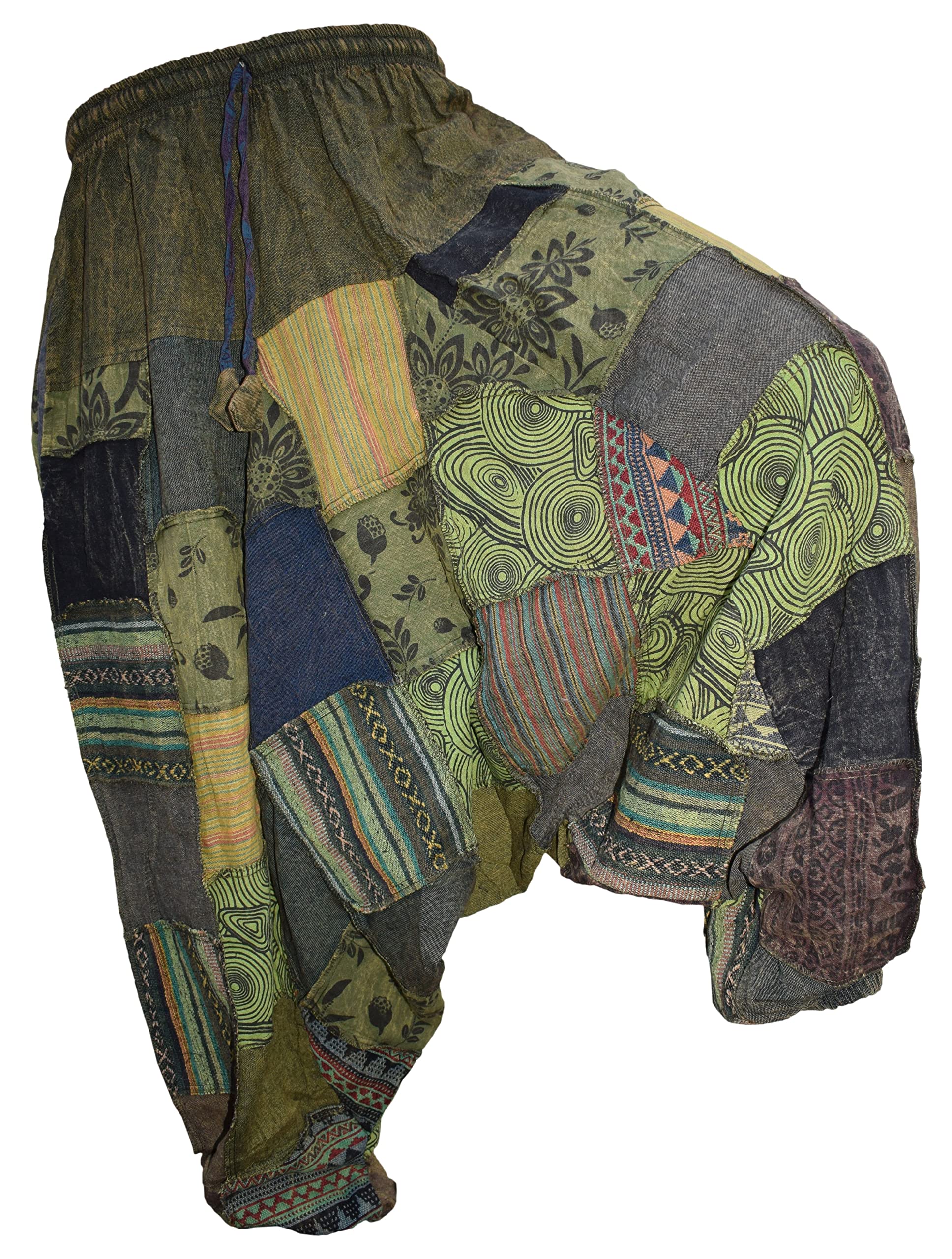 Gheri Herren Patchwork Stone Washed Yoga Bohemian Baggy Bedruckte Haremshose