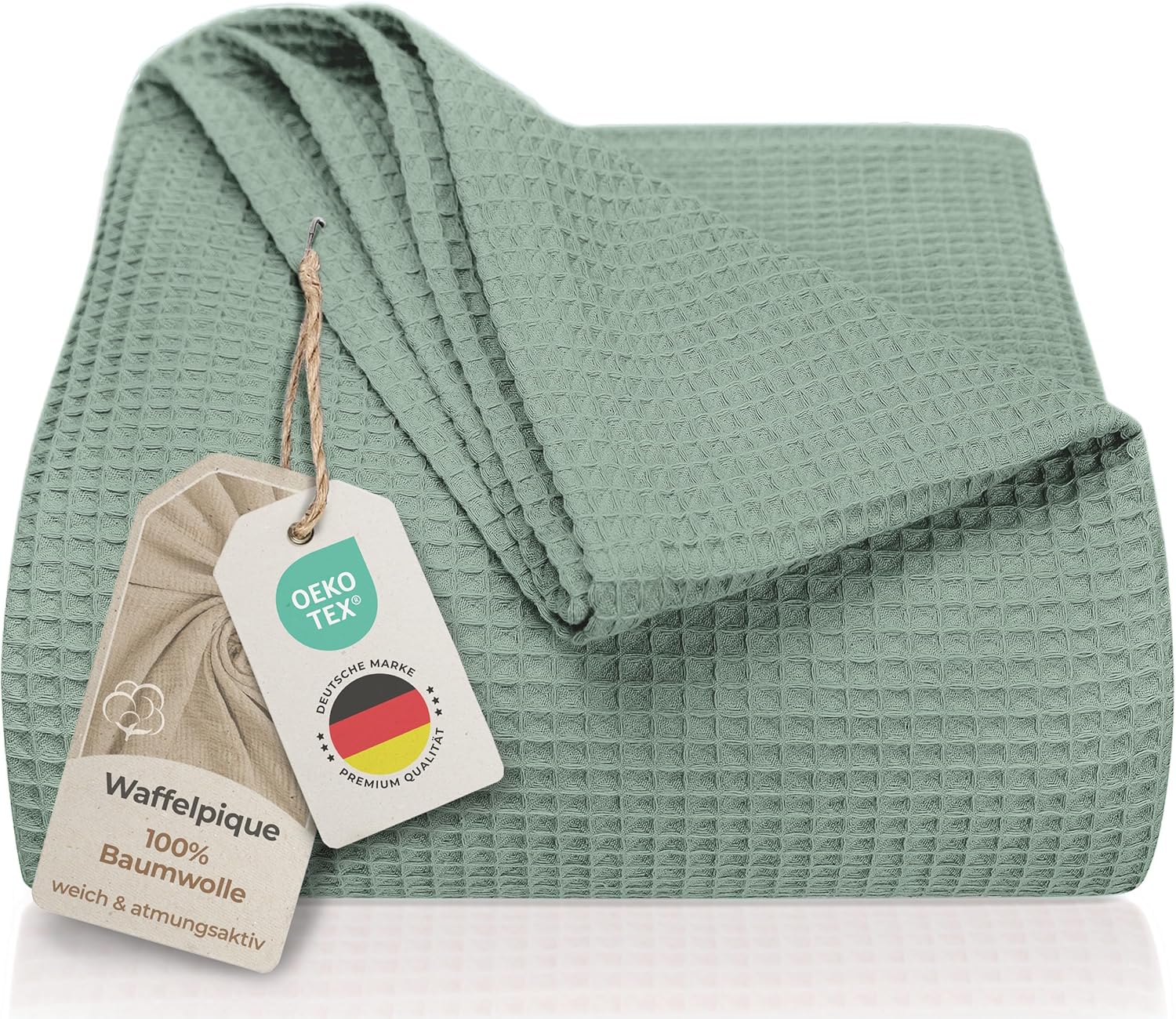 LAYNENBURG Premium sprei 150 x 200 cm wafelpiqué 100% katoen lichte zomerdeken wafellook katoenen deken bankdeken bankdeken (mahonie