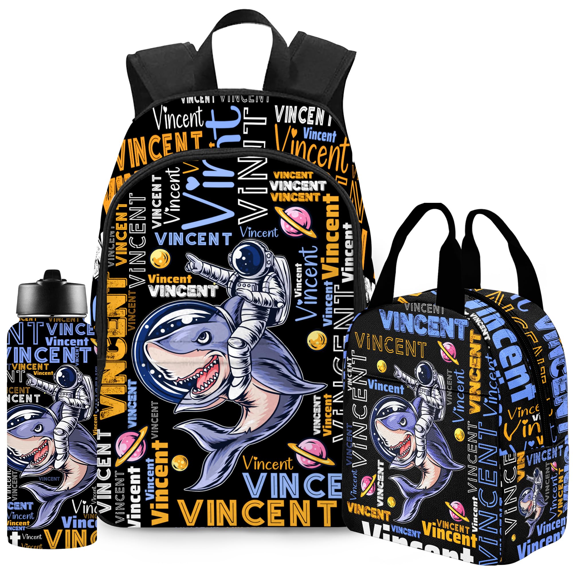 Custom Kids Backpack for Boys Personalized Backpack with Kid's Lunch Box Back to School Supplies for Kids Cartoon BackPack for Primary Students