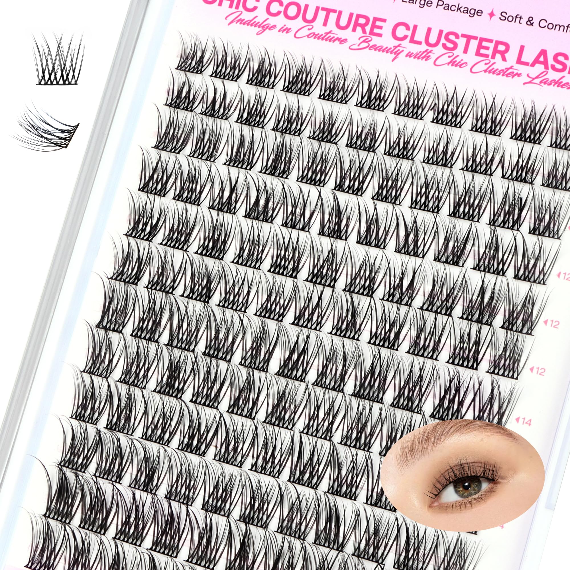 CALAILIS Wimpern Einzeln, 132 Pcs DIY Einzelne Wimpern Für Die Selbstanwendung Von Lash Extesnion Zu Hause, 10-16mm D Curl Cluster Individual Lashes (CDD09-MIX)
