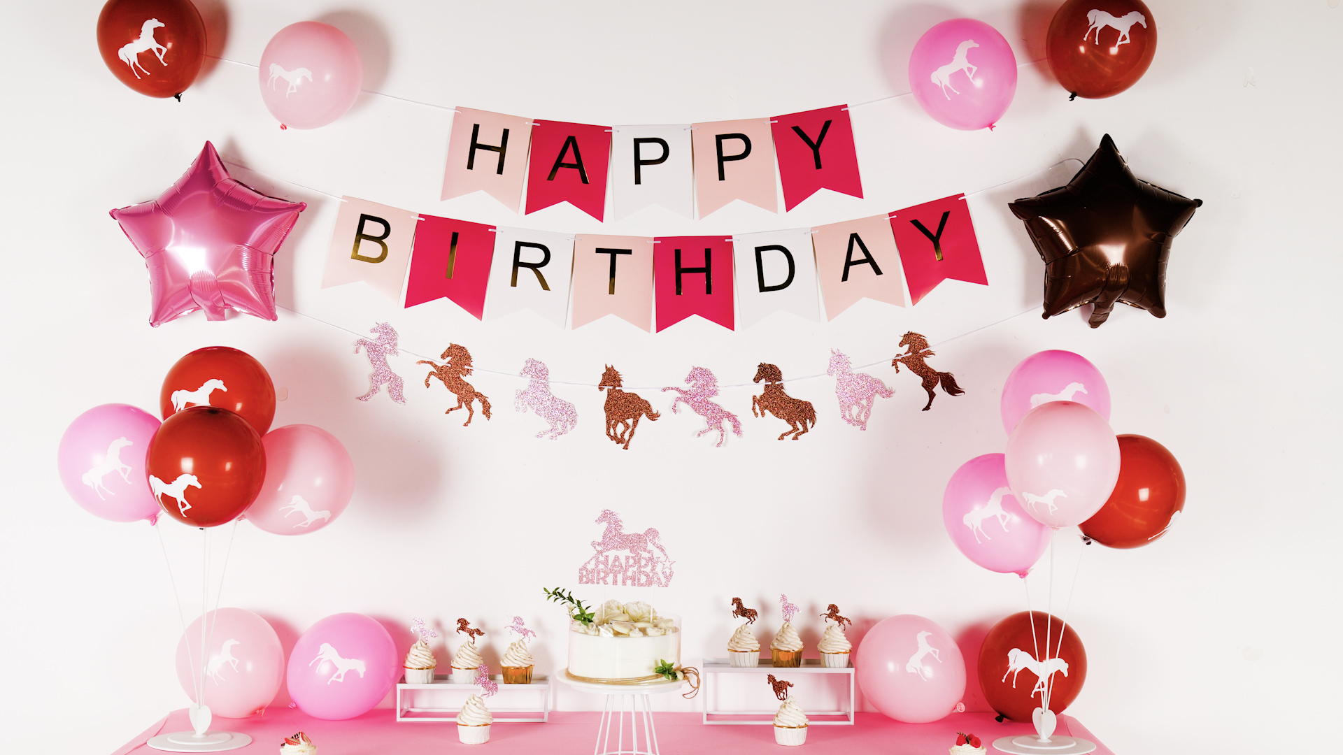 HGSHUO Pferd Fotohintergrund Kindergeburtstag Fotorequisiten Foto  Hintergrund Pferd Geburtstagsparty Deko Banner Happy Birthday Western  Cowgirl Geburtstagsdeko, image size:1920x1080