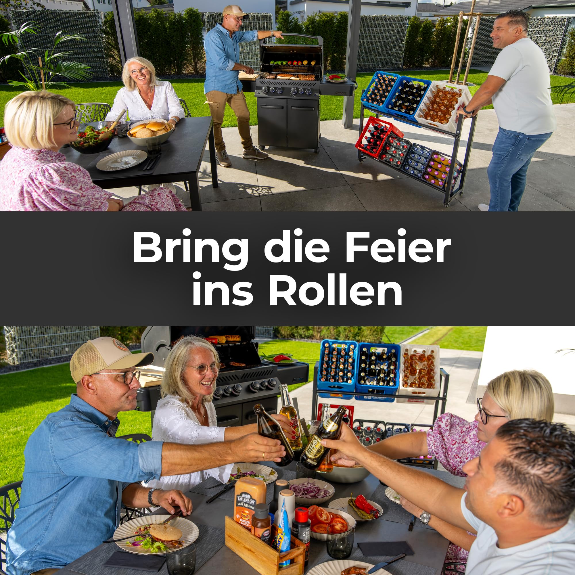 Getränkekistenregal für 12 Kisten – Schwerlast bis 300 kg Traglast – Standfestes Bier- & Wasserkistenregal mit Gummifüßen für Lager & Gastronomie