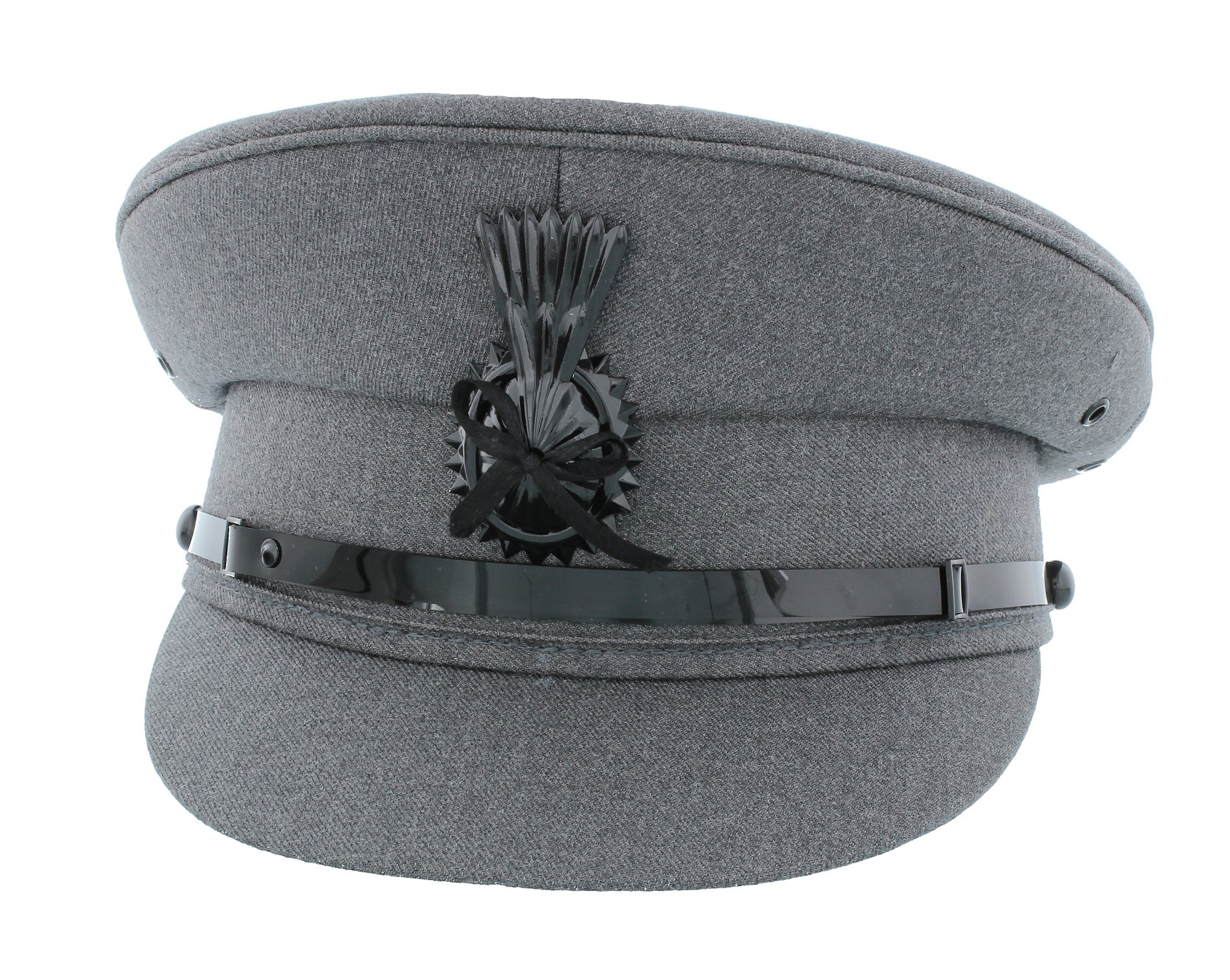 The Hat Company Chauffeur Cap in Black or Grey (59cm, Light Grey)
