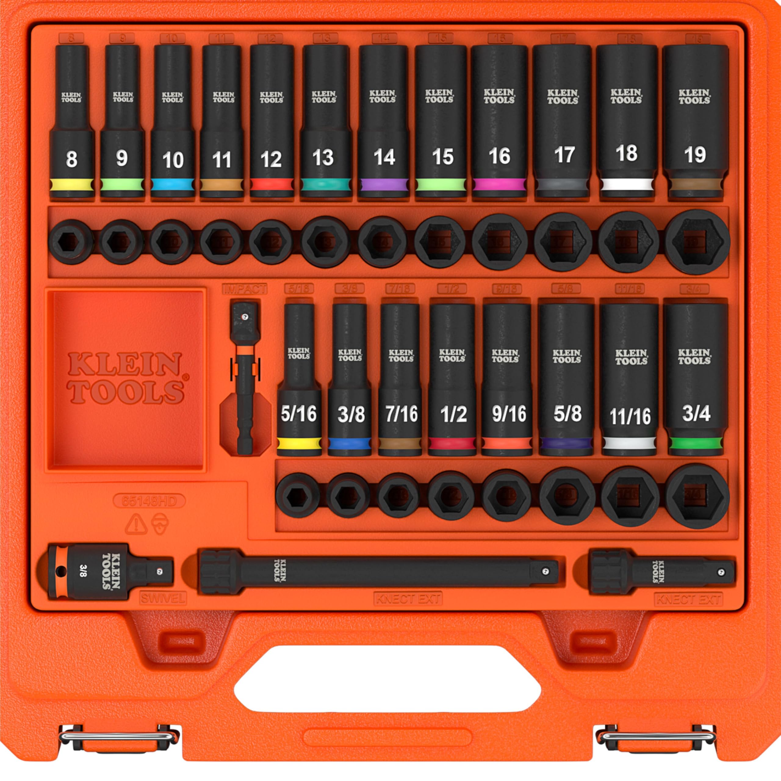 Klein Tools 65148HD KNECT Deep-Well and Shallow Impact Socket Set