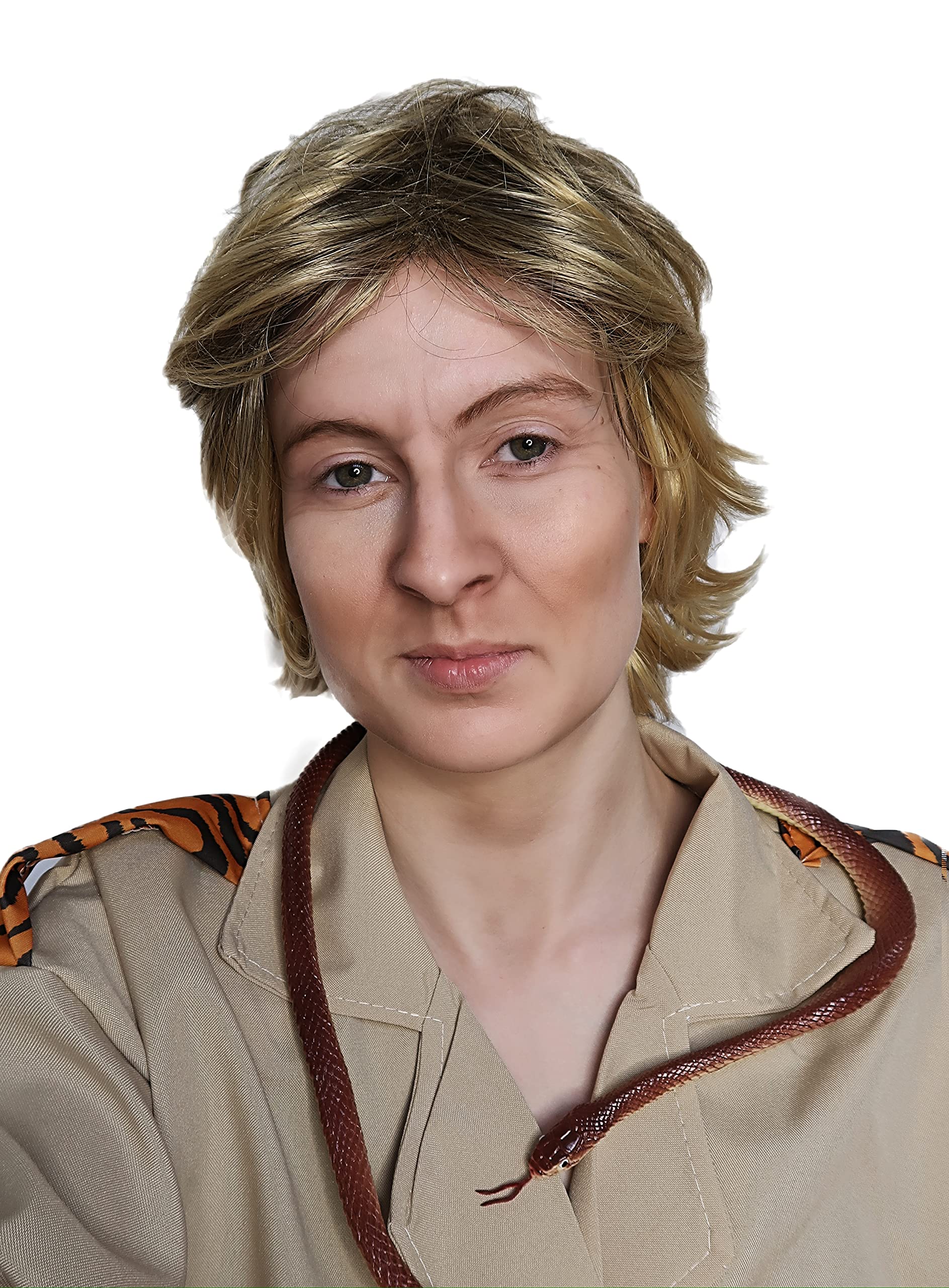 ALLAURA - Steve Irwin Wig Crocodile Hunter Costume Wig Short Blonde Mullet Wig - Steve Irwin Costume Adult