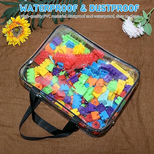 Miniatura 7 de 9 paquetes de bolsas de almacenamiento de juguetes de PVC transparente que incluyen 6 bolsas grandes y 3 medianas organizadoras de juguetes con