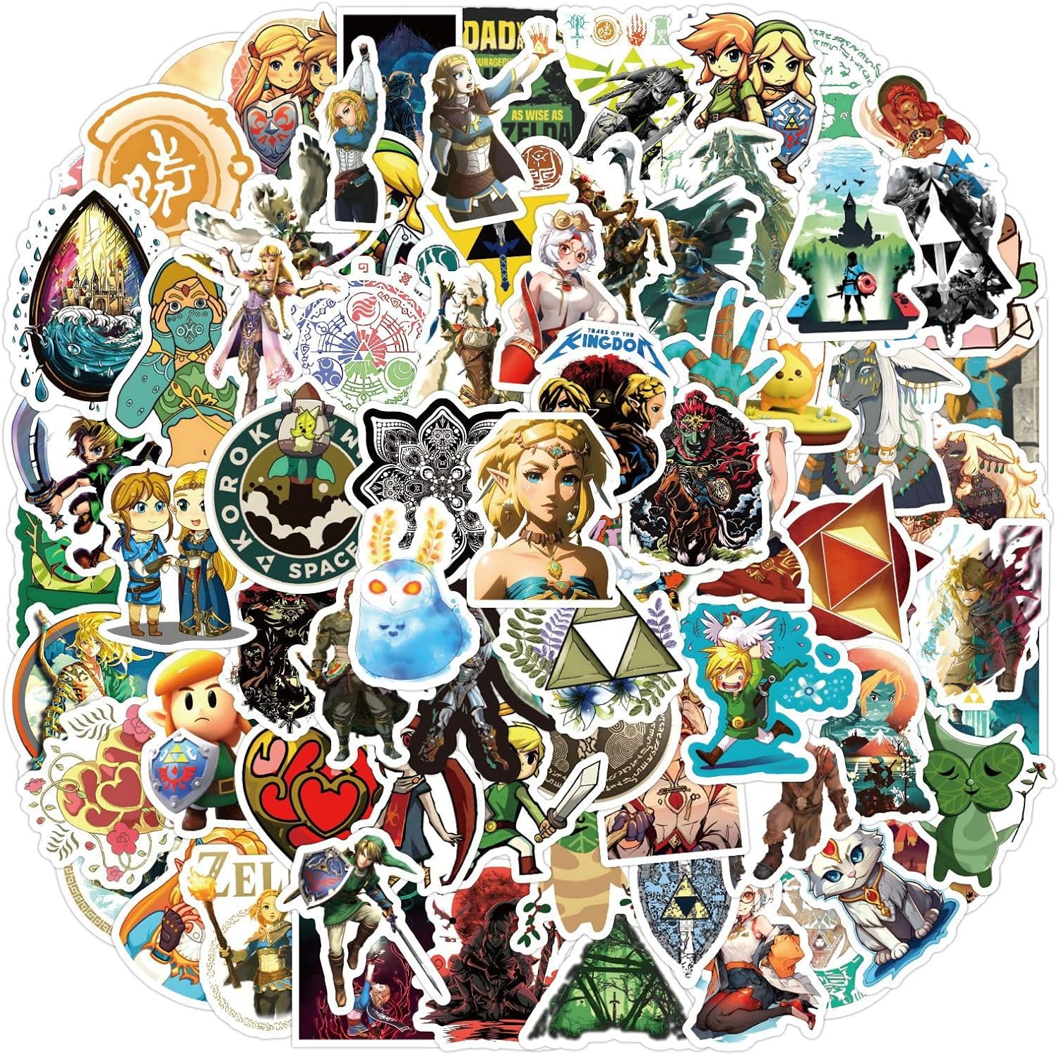 JSYAVG 120pcs The Legend of Zelda: Tears of The Kingdom Stickers for Girls Kids Teens Adult,Waterproof Vinyl Decal for Water Bottle Skateboard Guitar Travel Case Bike Laptop Car Bumper Luggage Phone - Image 6