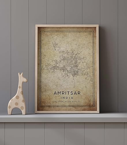 Miniatura 9 de Mapa de Amritsar, India, Vintage Western (8x10)