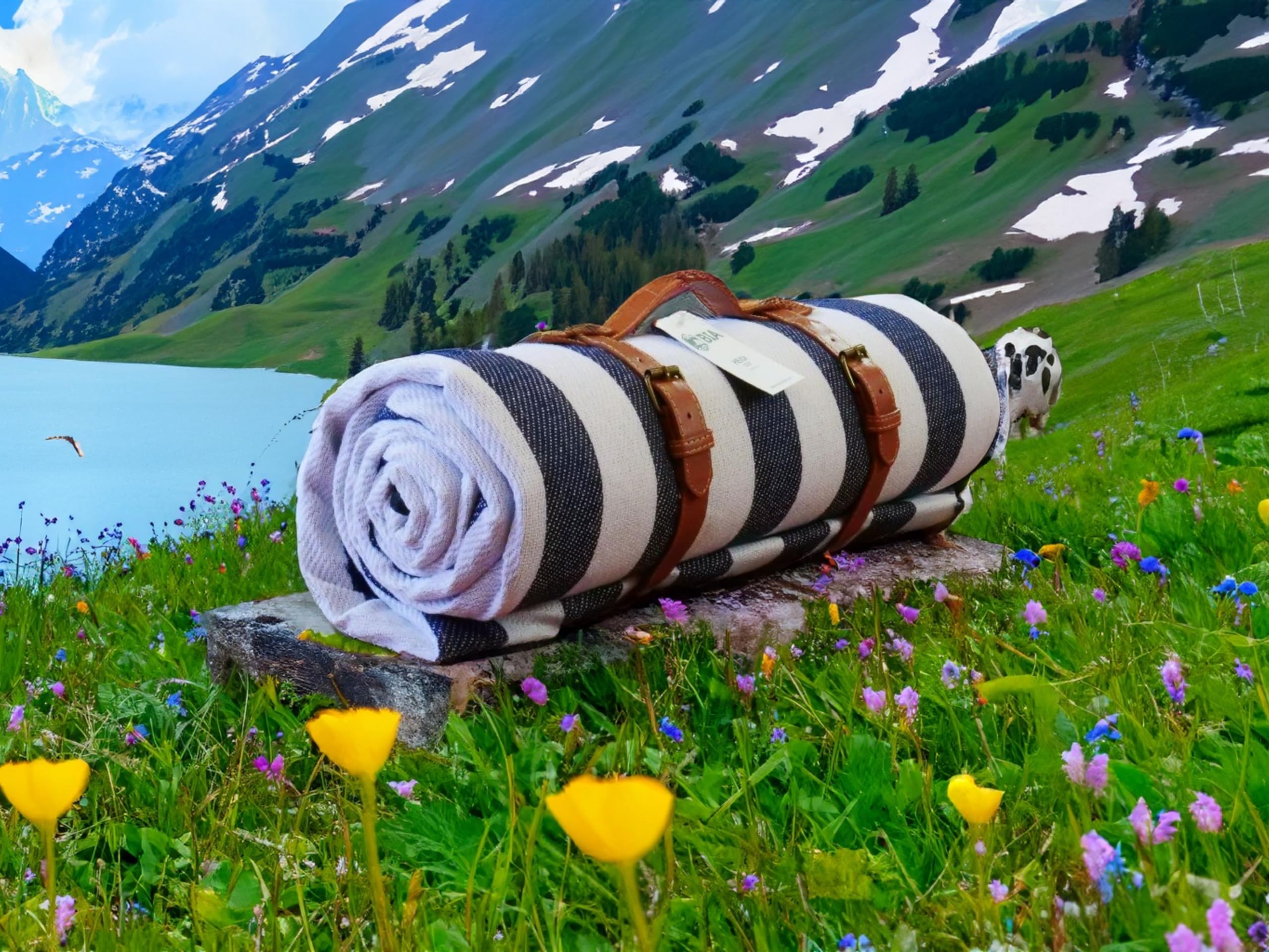 Koc piknikowy BIA Heidi 200x200cm - Przenośny koc plażowy, ultralekki koc kempingowy XXL, izolowany koc podróżny. Idealny na wędrówki, pikniki. Survival, mata kempingowa, akcesoria outdoorowe,