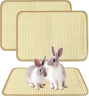 Rabbit Scratching Pad, Sisal Bunny Scratch Mat for Cages - 2PCS Natural Rabbits Nail Scratcher for Indoor Rabbit Chew Toys & Bedding, 16x12 Inch