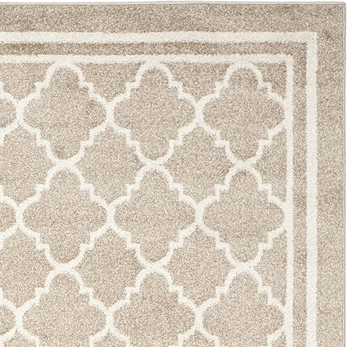 Vista 64 de Safavieh Amherst Collection AMT422B - Alfombra para interiores y exteriores, color gris claro y beige
