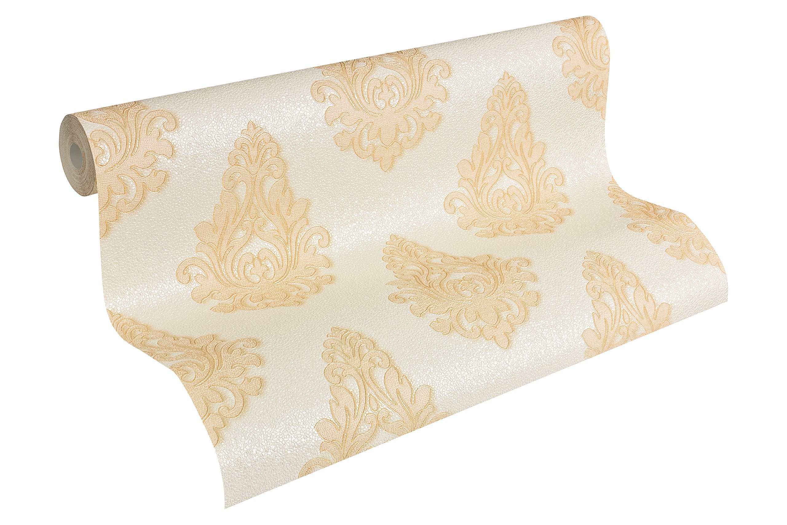 Papier peint crème métallisé Nobile de style luxe pour salons raffinés
