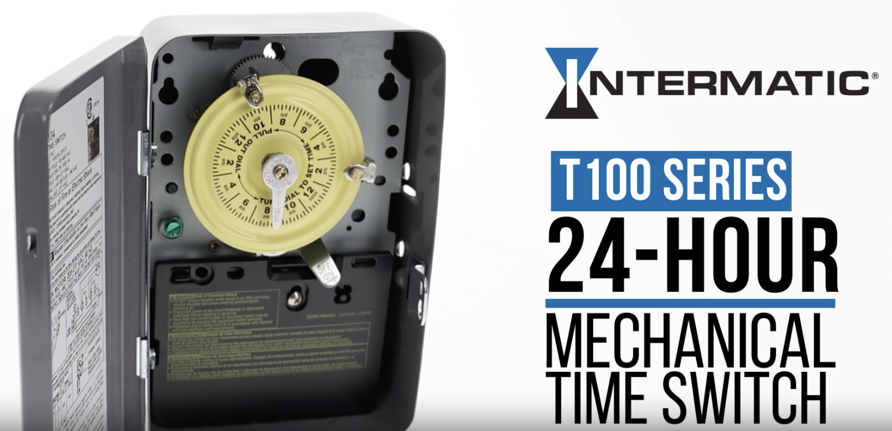 Intermatic T101 24-Hour Mechanical Timer Switch, 120V SPST 40A