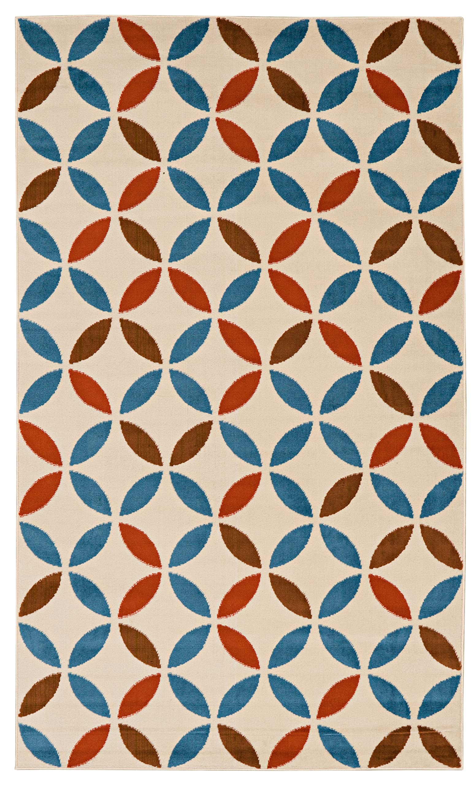Linon Home Decor Products Leona Halow Bone Blue 43 X 73 Area Rug