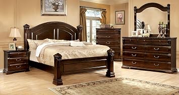 Homes: Inside + Out ioHOMES Secosia Transitional 3-Drawer Nightstand, Cherry