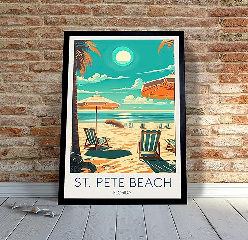 Arte de playa de San Pedo, póster de viaje de playa de San Pete, impresión de playa de San Pedo, pintura de paisaje urbano, decoración del hogar,