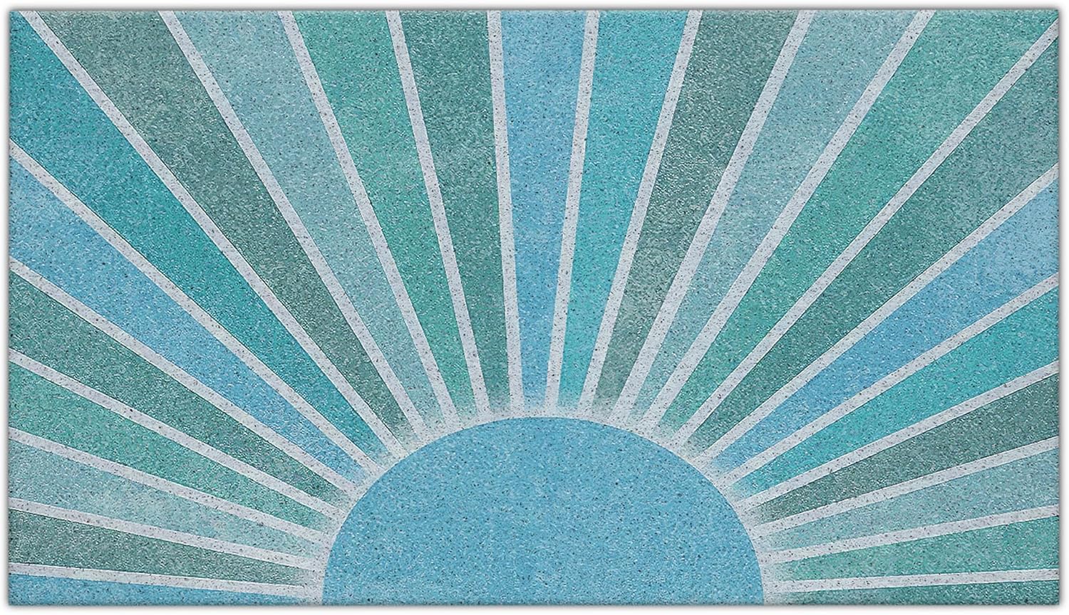 Nogrit Boho Door Mat, Retro Boho Light Blue Sun Sunshine Doormat Bathmat for Indoor Outdoor Entrance, Mid Century Modern Abstract Welcome Mats for Front Door Outside Porch Entryway, 17x30 Inches
