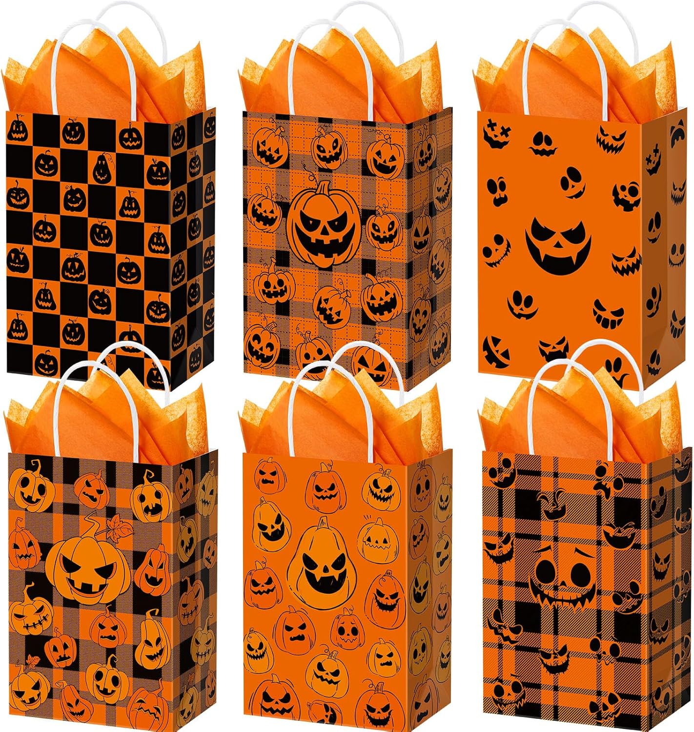 Kolldenn 48 Pcs Happy Diwali Gift Bags with Tissue Paper Festival of Lights Favors Bags with Handles Indian Goodie Gift Bag for Diwali Deepavali Party Indian Celebration Supplies Decoration