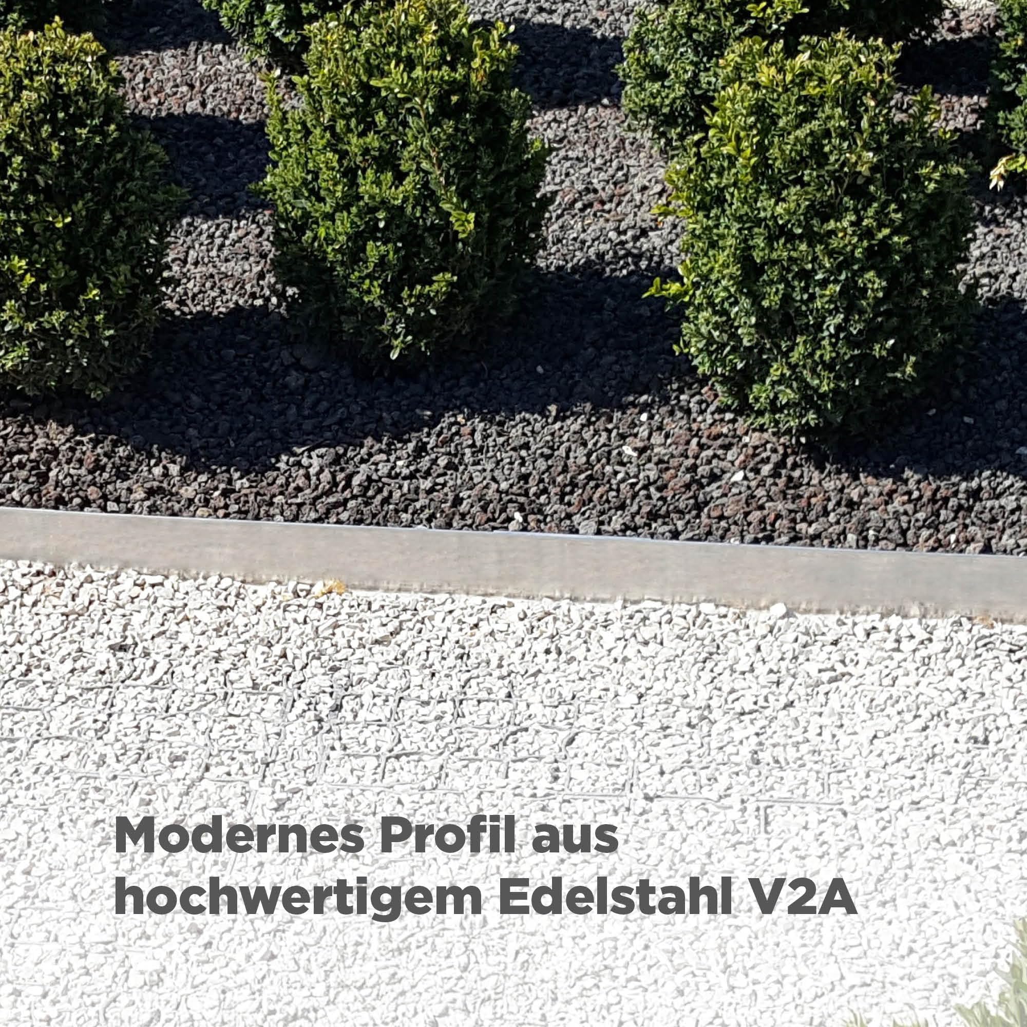 blizz-z terraflex Steel Weg- und Beeteinfassung Edelstahl | Länge | V2A, rostfrei | Höhe : 10 cm, Stärke 3 mm, 1 Stück | Rasenkantenband, Beeteinfassung, biegbar, formbar | Made in Germany
