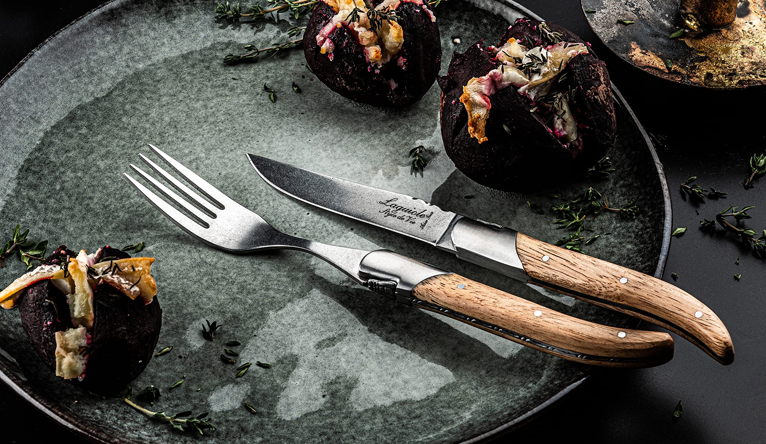 Laguiole Style de Vie Steakmesser Luxury Line, 6-teilig, Eichenholz