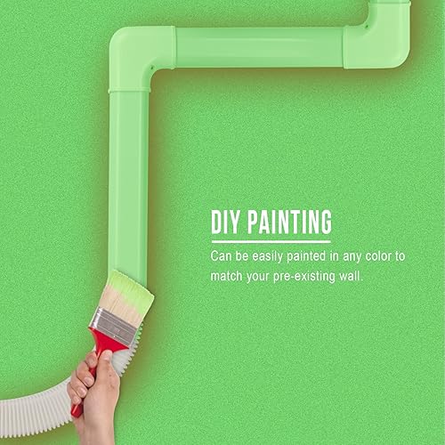 Miniatura 6 de Kit de cubierta de tubería decorativa de PVC para aire acondicionado central y sistema de bombas de calor de 3 pulgadas de ancho y 15.5 pies de largo