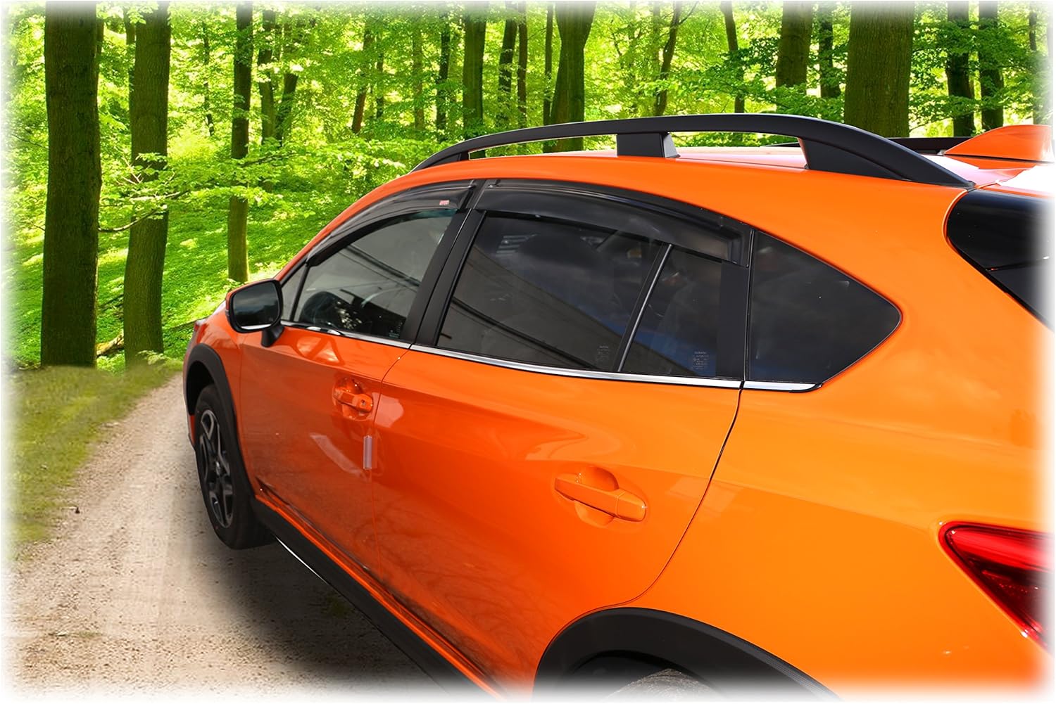 C&C Car Worx WV-17SI-5-TF-ct Set of 4 Tape-On Outside-Mount Window Visor Rain Guard Deflectors Compatible with 2018, 2019, 2020, 2021, 2022, 2023 Subaru Crosstrek