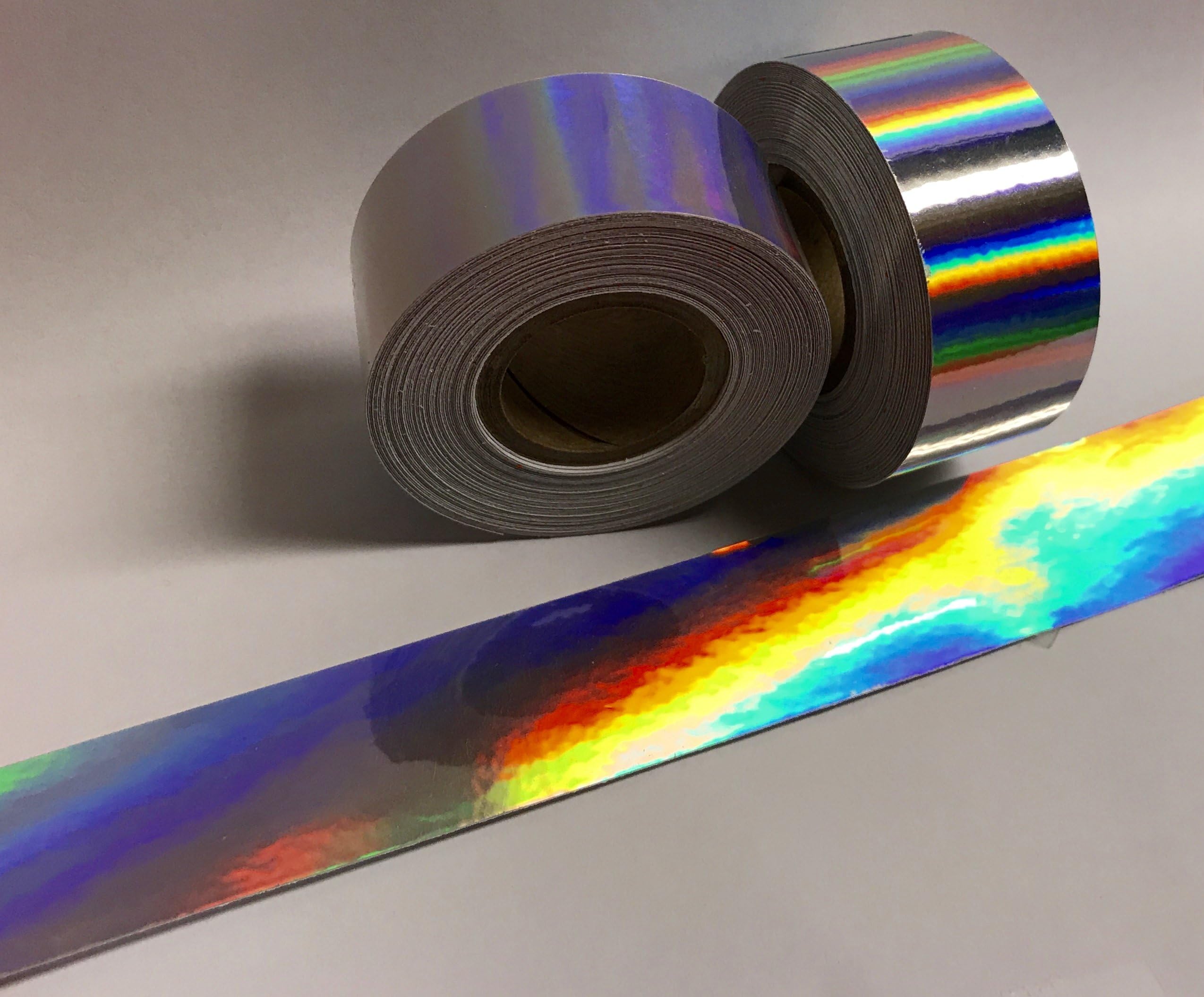 Holographic Rainbow Tape, Self-Adhesive (1/2 inch x 50 ft, Silver)