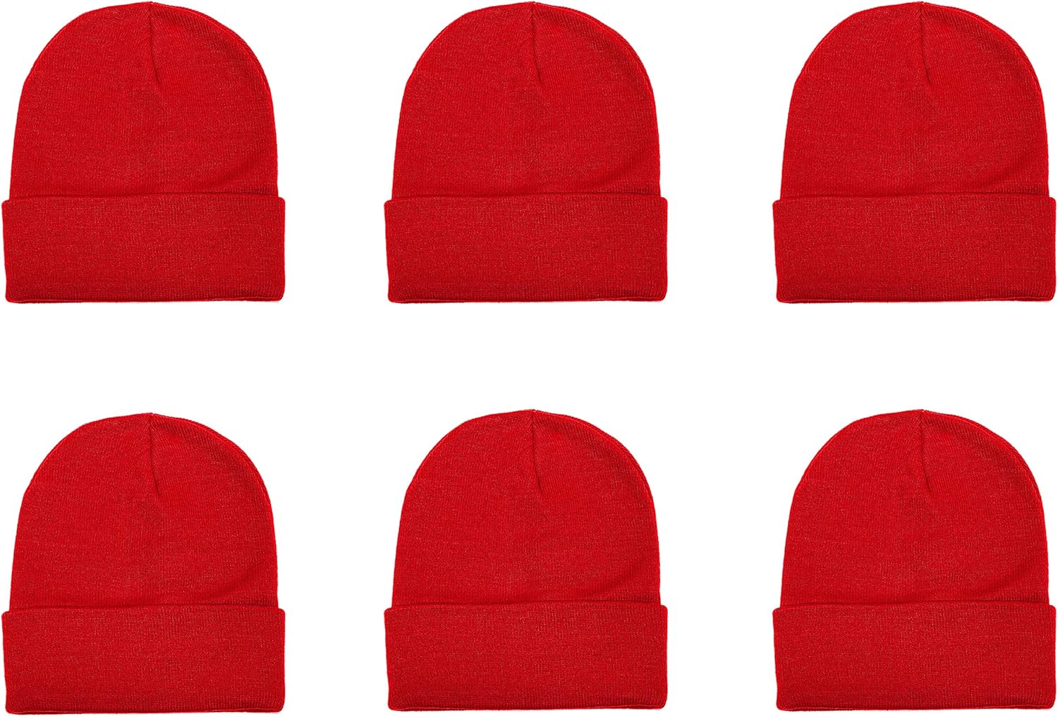 Gelante Unisex Knitted Winter Beanie Hat 6 Pcs