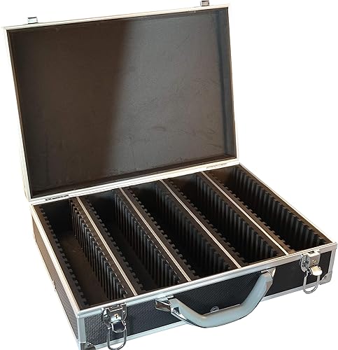 Elite - Caja de aluminio negro para 100 portamonedas de estilo certificado o certificado NGC, PCGS, ANACS, Elite, Lighthouse, BCW