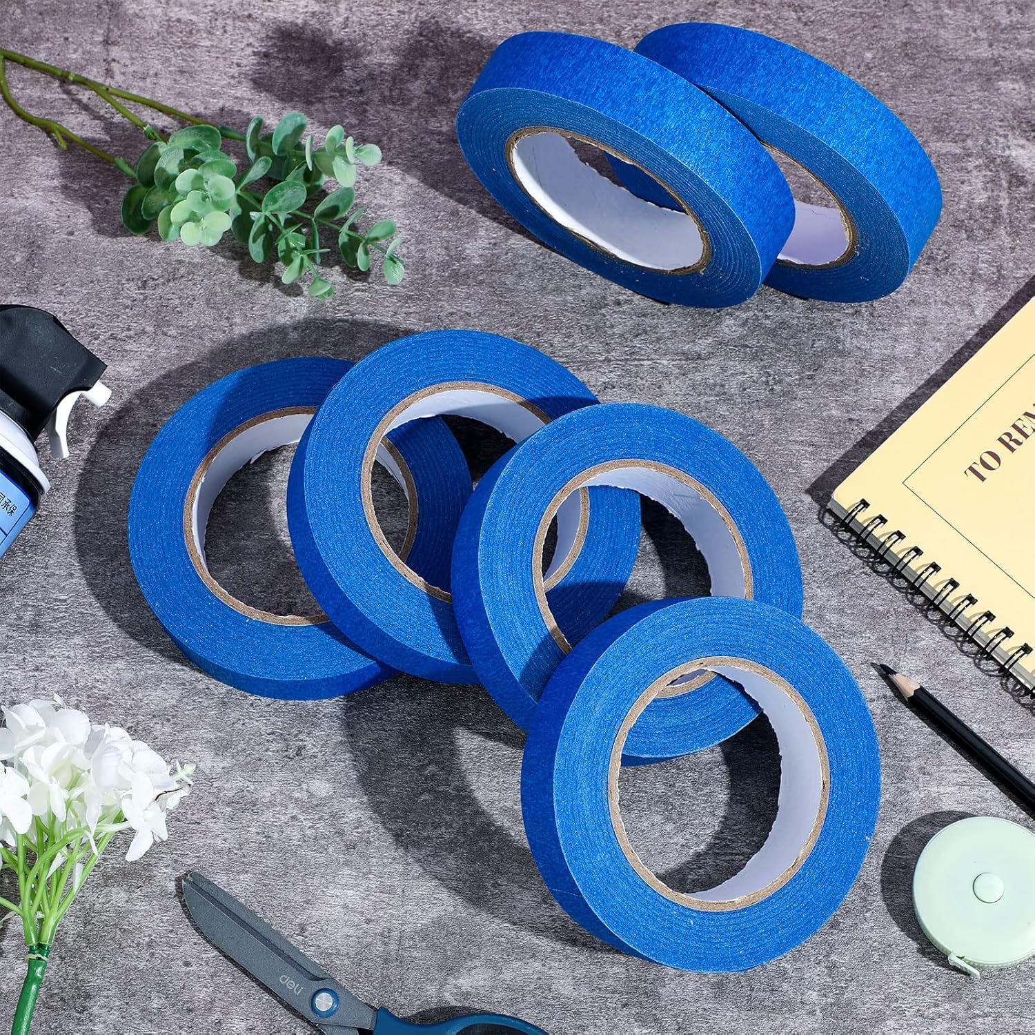 Fumete 72 Rolls Blue Painters Tape Bulk 1 Inch x 55 Yards Painters Masking Tape No Residue Wall Painting Tapes for Wall Painting Decoration DIY Supplies