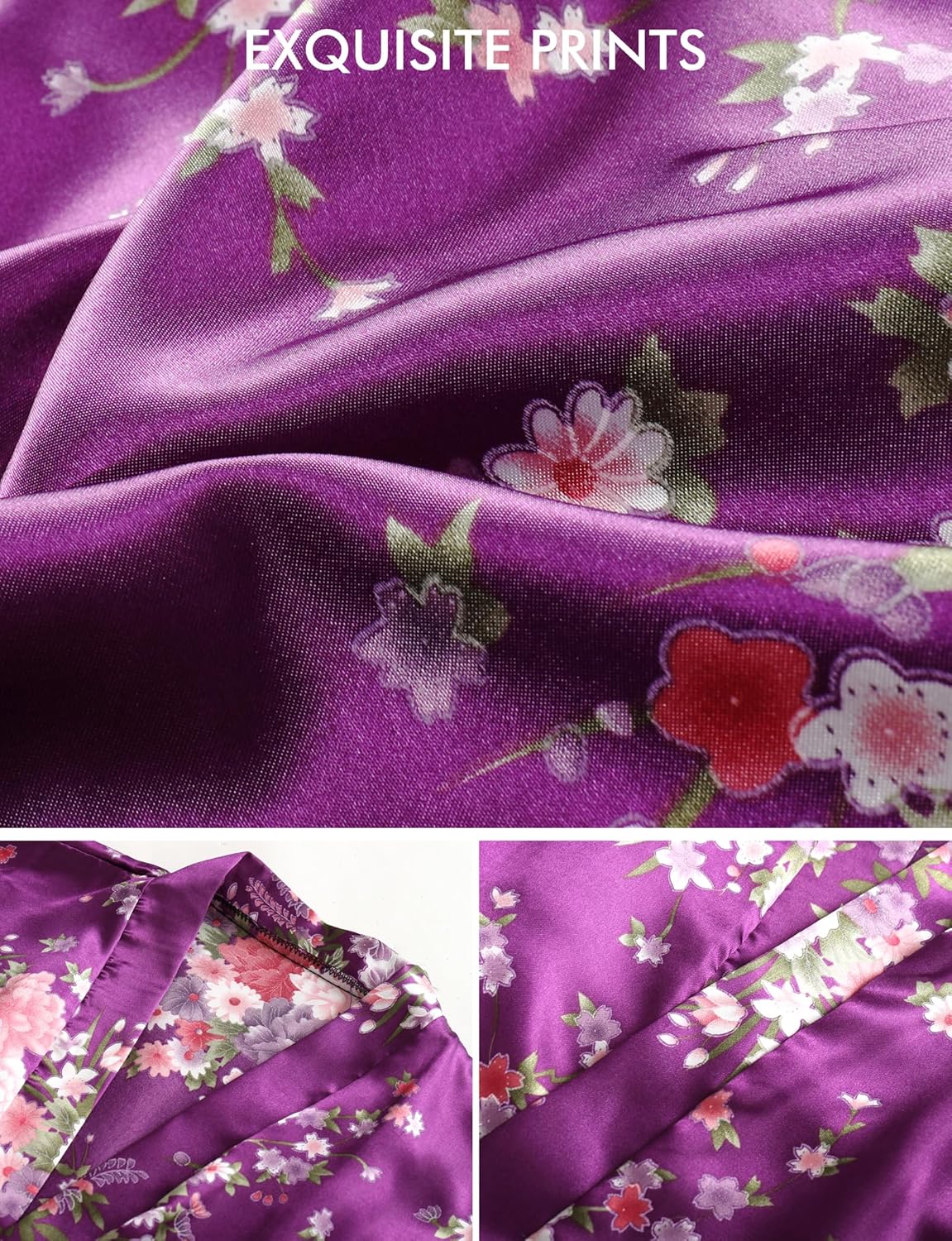 12 Piece Kids Silky Satin Robes Girls Spa Robes for Girls Party Floral Kimono for Wedding Birthday Slumber Spa Party
