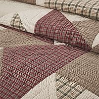 Vista 4 de VHC Brands Cider Mill - Edredón reversible tamaño Queen, color marrón y rojo, 90 x 90 pulgadas