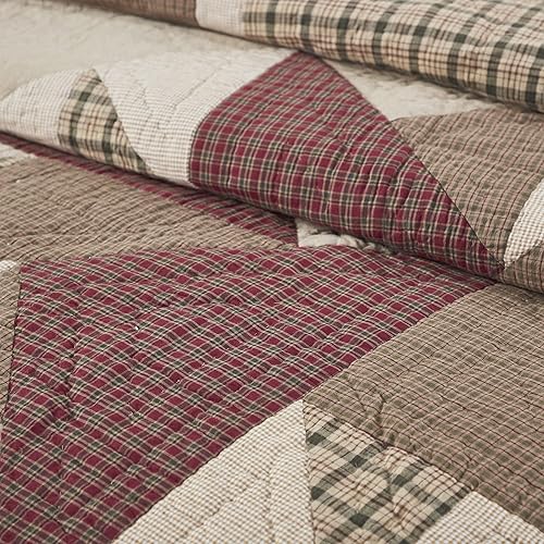 Miniatura 4 de VHC Brands Cider Mill - Colcha reversible para cama king, color marrón y rojo, 105 x 95