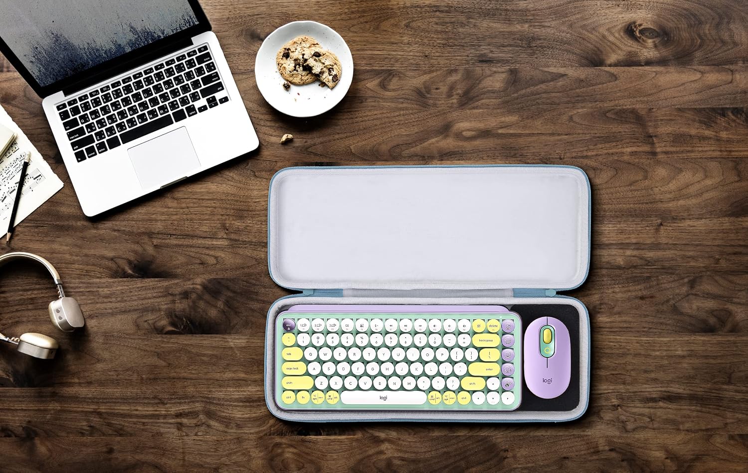 Aenllosi Hard Carrying Case Compatible with Logitech POP Keys Mechanical Wireless Keyboard (Blue)