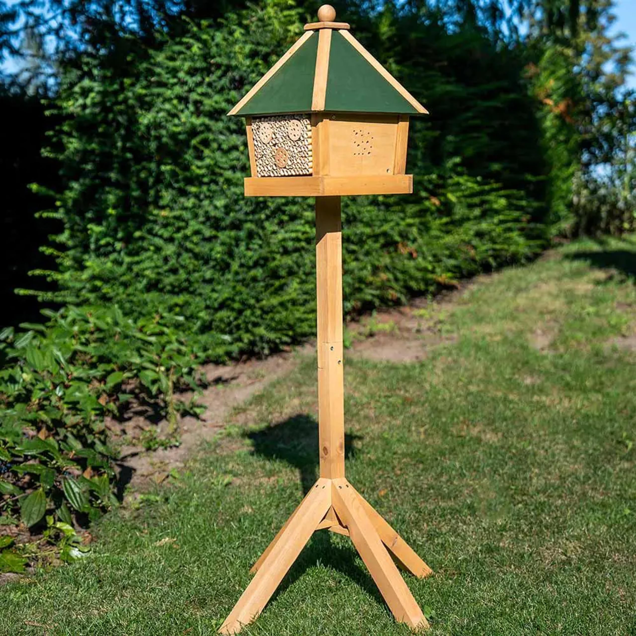 CJ Wildlife Insektenhotel – Wildbienenhotel, Bienenhotel – Holz FSC® 100% mit Pfahl – Insektenhaus für Garten und Balkon