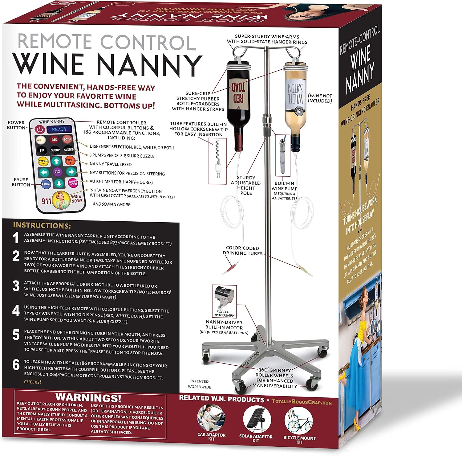 "Wine Nanny" Prank Gift box - Perfect Gag Gift for Funny White Elephant