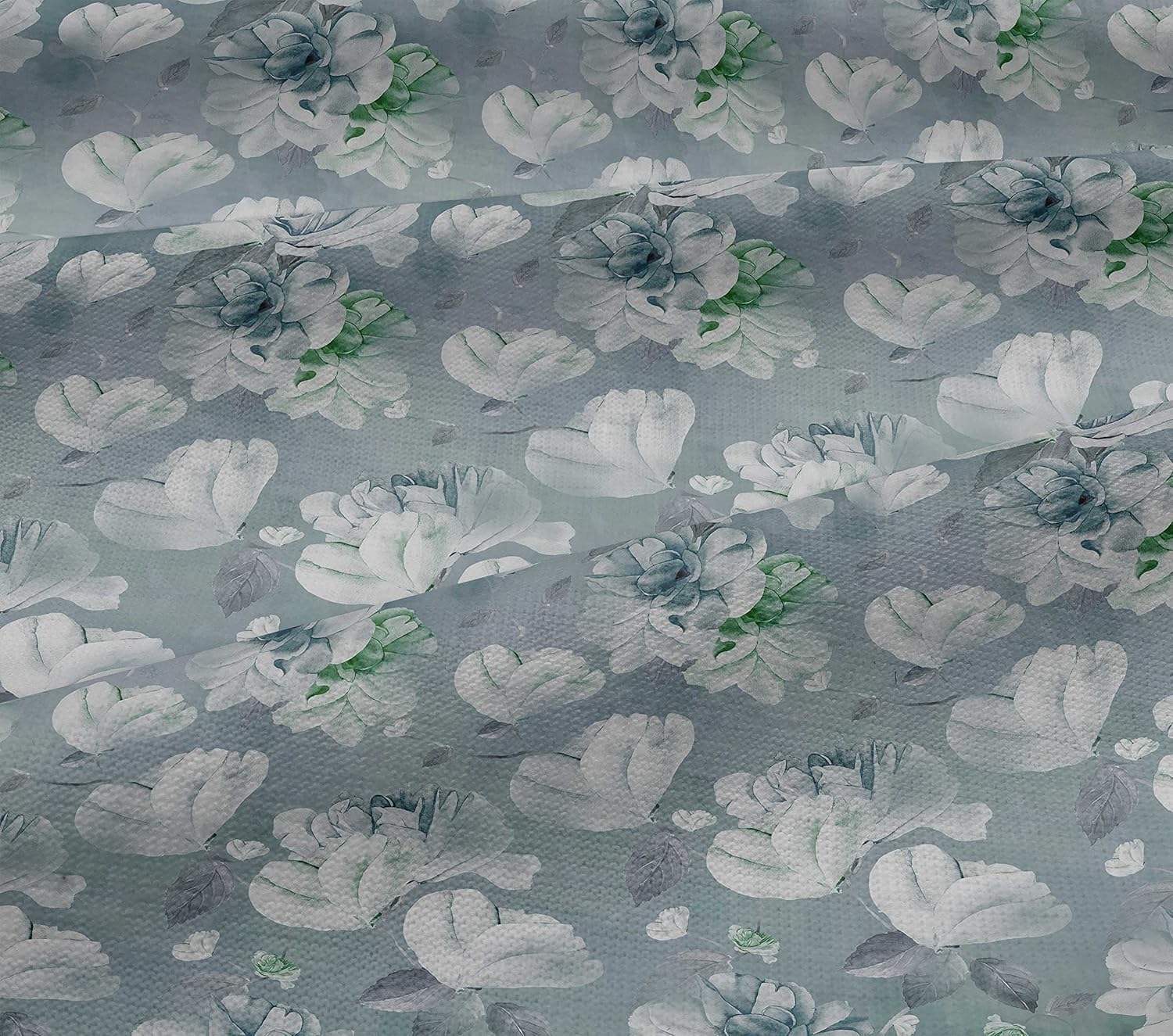 oneOone Cotton Jersey Grayish Blue Fabric Florals DIY Clothing Quilting Fabric Print Fabric by Yard 58 Inch Wide-N38