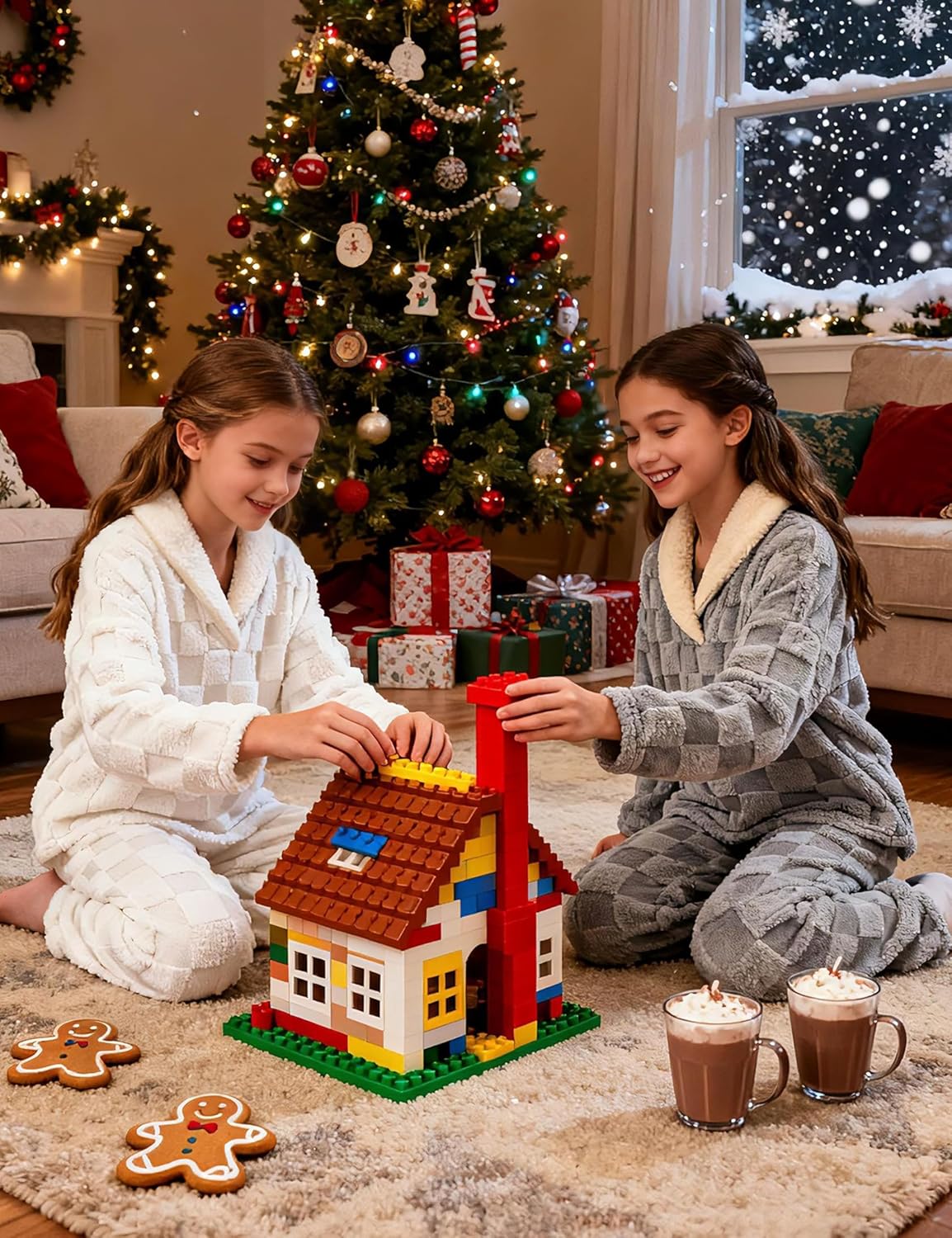 Lentta Girls Fleece Pants Sets Fuzzy 2 Piece Outfits Casual Warm Pullover Top Sweatshirt Sweatsuit with Pockets 5-14Y - Image 2