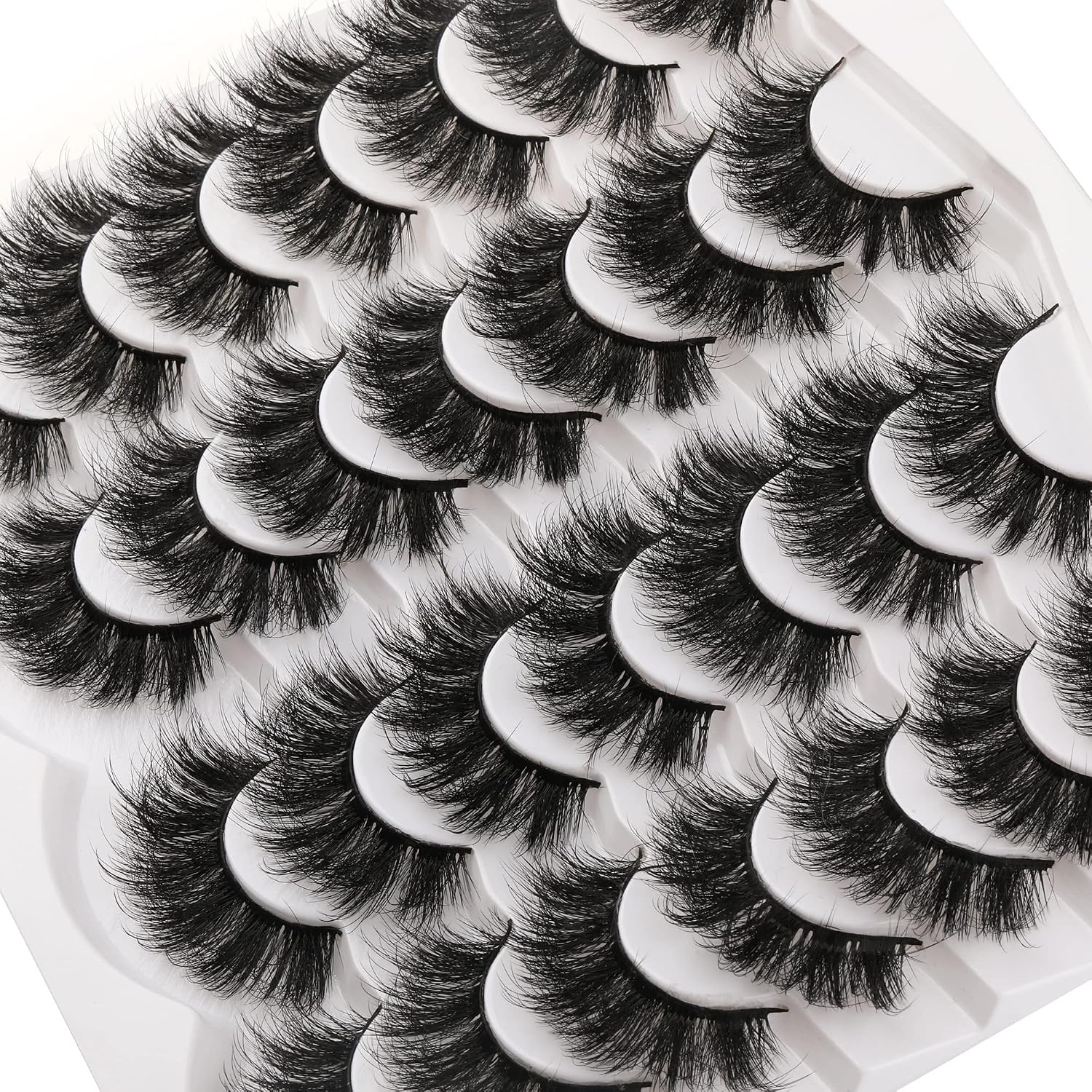 JIMIRE Mink Lashes Fluffy 20MM Long Dramatic False Eyelashes Thick Full Volume Eye Lashes Pack 14 Pairs