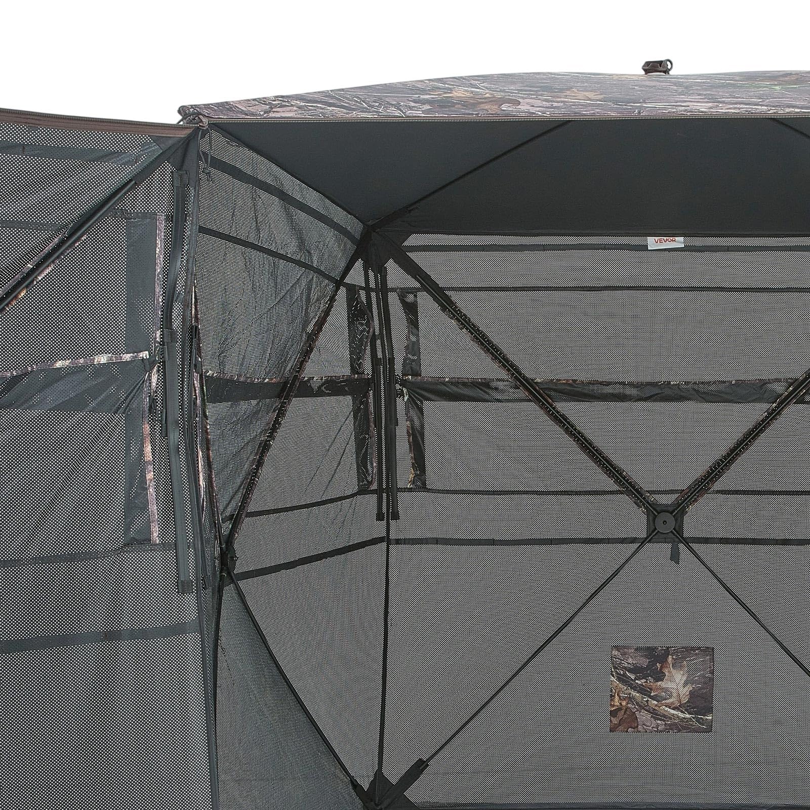 VEVOR Caccia, Tenda Termica per 2 a 3 Persone con Sedia a Tre Gambe Borsa per Il Trasporto, Mimetica Portatile, Riparo Nascosto Resistente con Porta e Finestra con Cerniera Unisex Adulto