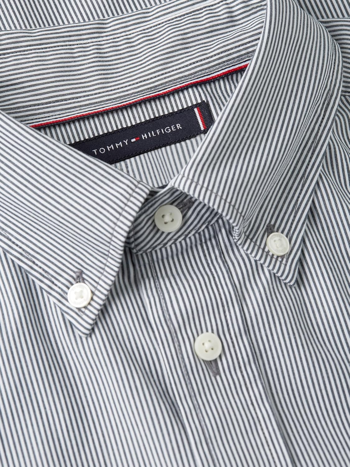 Tommy Hilfiger Mens Long Sleeve Poplin Shirts in Regular Fit, Men's Button Down Shirts, Also Available in Big and Tall - Image 5