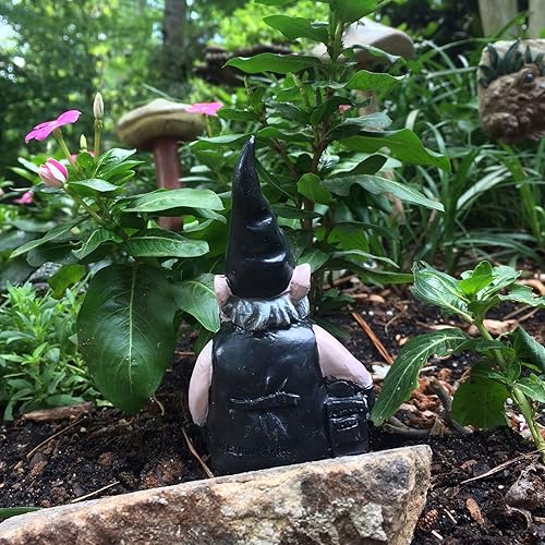 Miniatura 6 de "Biker Dude & Babe The 6" H Shelf Sitters Biker Gnomo en cuero motocicleta equipo de equitación hogar y jardín Figuras de gnomo