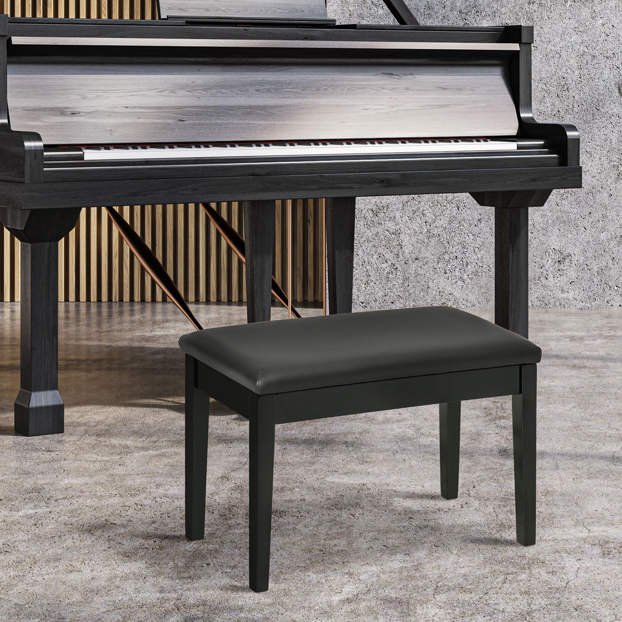 HOMCOM Krzesło do pianina, ławka do pianina, 75x35x49 cm, czarny