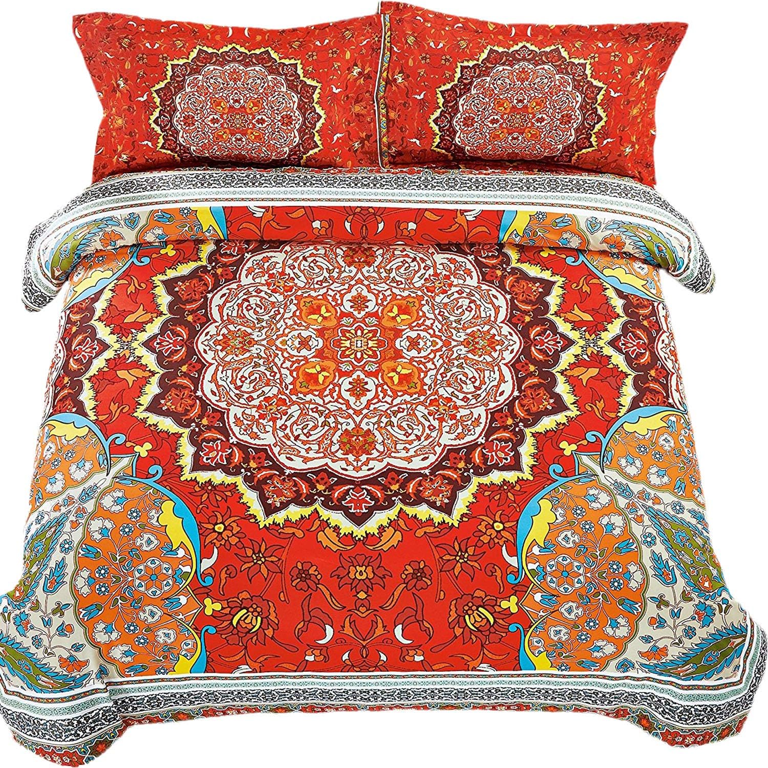 Imperial Rooms Stylish Bohemian Decor Duvet Covers Boho Bedding Quilt Cover Bed Cover Mandala bed sheets Duvet sets (King/Essence) Include 1 duvet set and 2 pillow cases