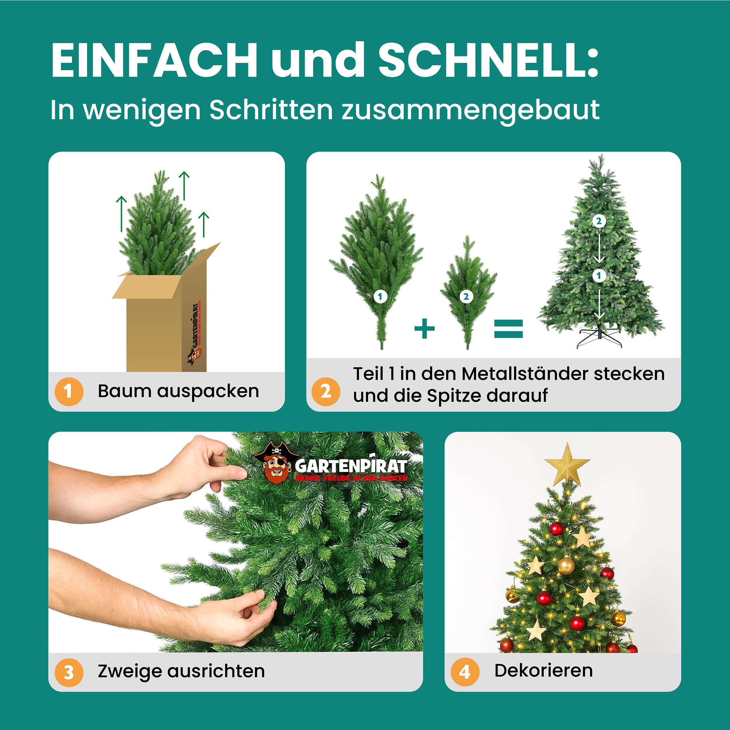 Arbre de Noël Artificiel épicéa 180 cm modèle BonTree mélange PE/PVC