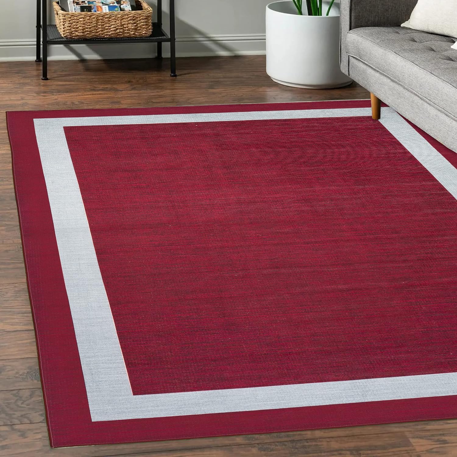 Machine Washable Area Rug with Non Slip Backing & Stain