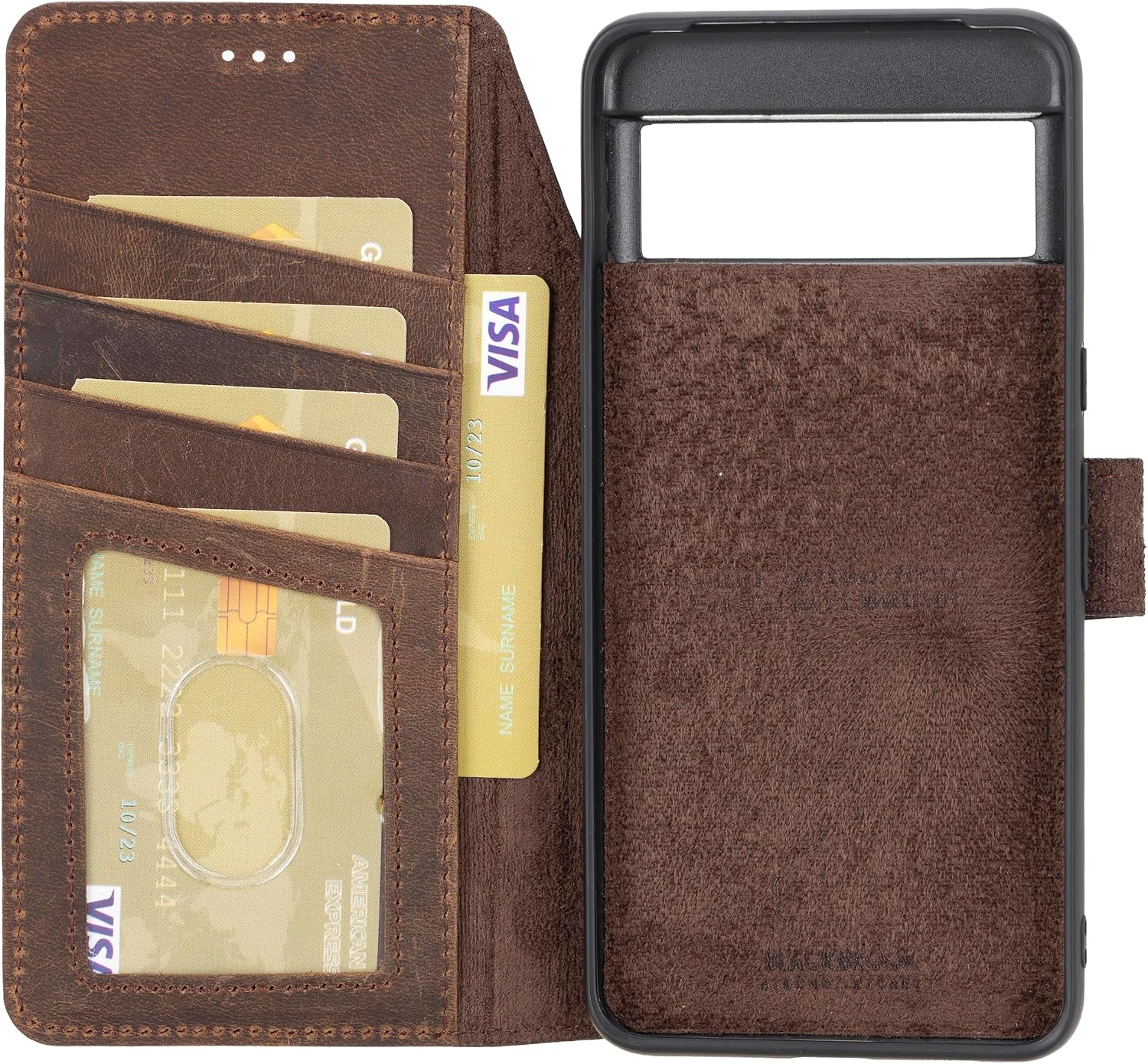 BLACKBROOK Wallet Case for Google Pixel 8 Pro – Carter 2-in-1 Detachable Folio with Snap-On Cover, Full Grain Leather, RFID Blocking, Wireless Charging, Kickstand & Card Slots, Luxury Gift Box