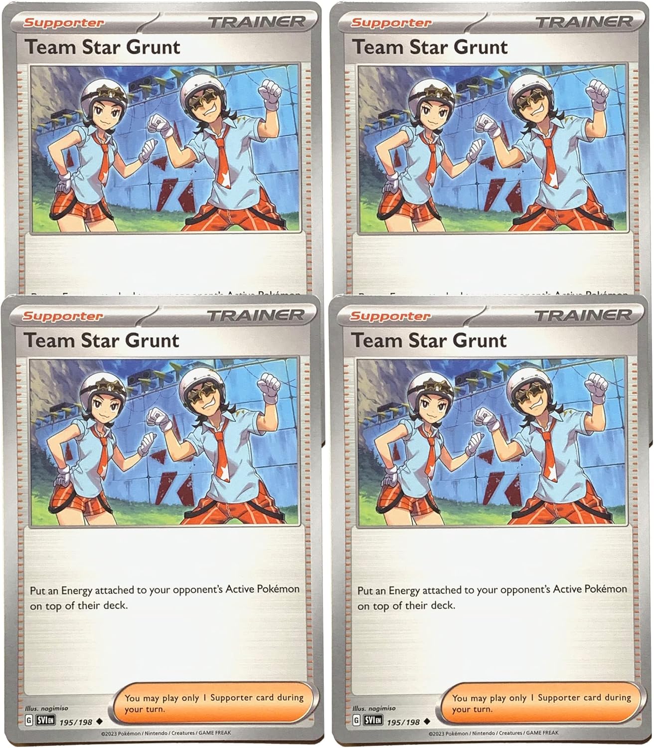 Team Star Grunt 195/198 - Scarlet & Violet - Pokemon Trainer x4 Card Playset 4X
