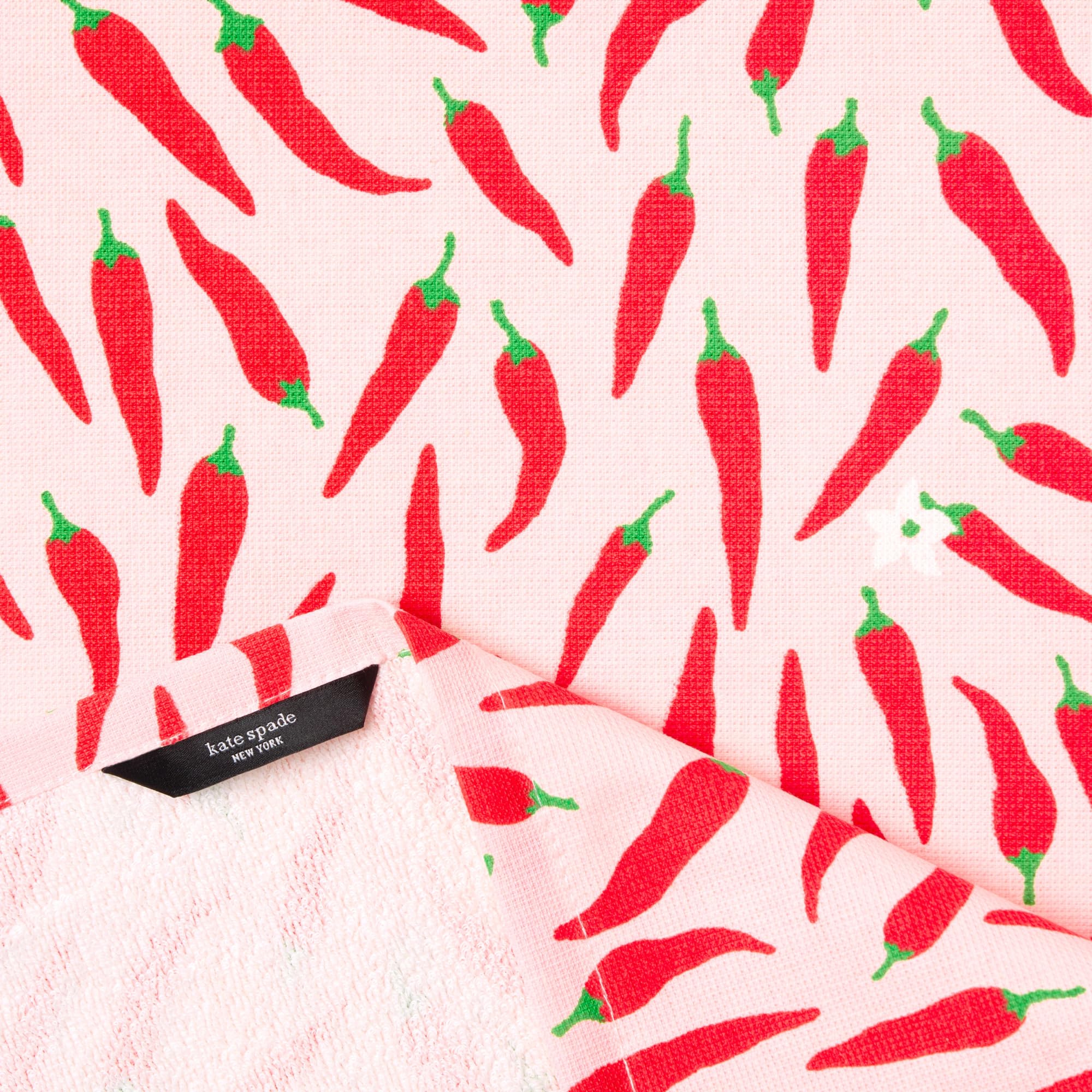 Kate Spade New York Lot de 4 torchons de Cuisine absorbants, 100% Coton, Rouge/Rose, 43,2 x 71,1 cm
