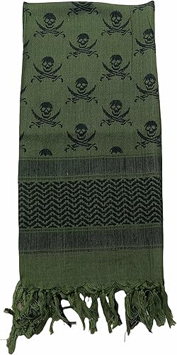 SHEKAF Bufanda Shemagh para hombre - Mujer100% algodón militar Shemagh Keffiyeh Bufanda Arafat Tactical Desert Rave Bandana para la cabeza